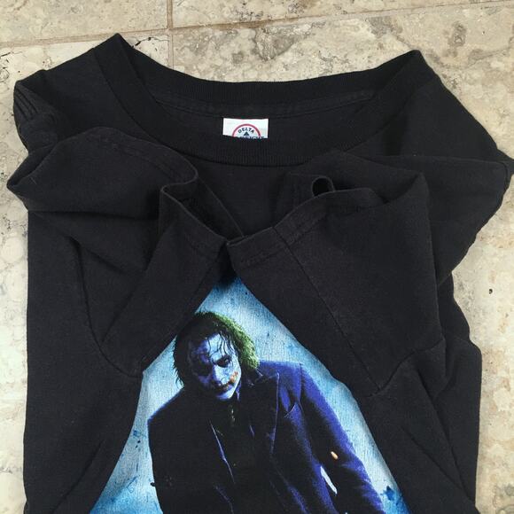 Y2K 2008 The Dark Knight Joker Graphic T Shirt Movie Promo Tee DC Comics Book - Picture 9 of 12